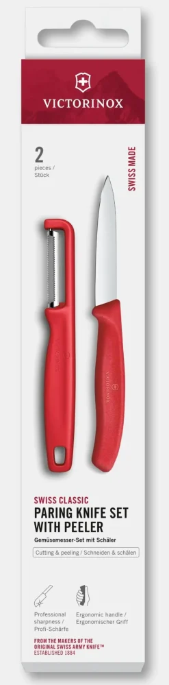 Discount Swiss Classic Gemüsemesser-Set mit geradem Schäler, 2-teilig Gemüsemesser|Aufbewahrung Und Sets